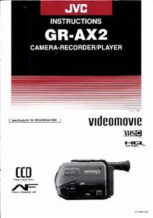 JVC GR AX 2 manual. Camera Instructions.